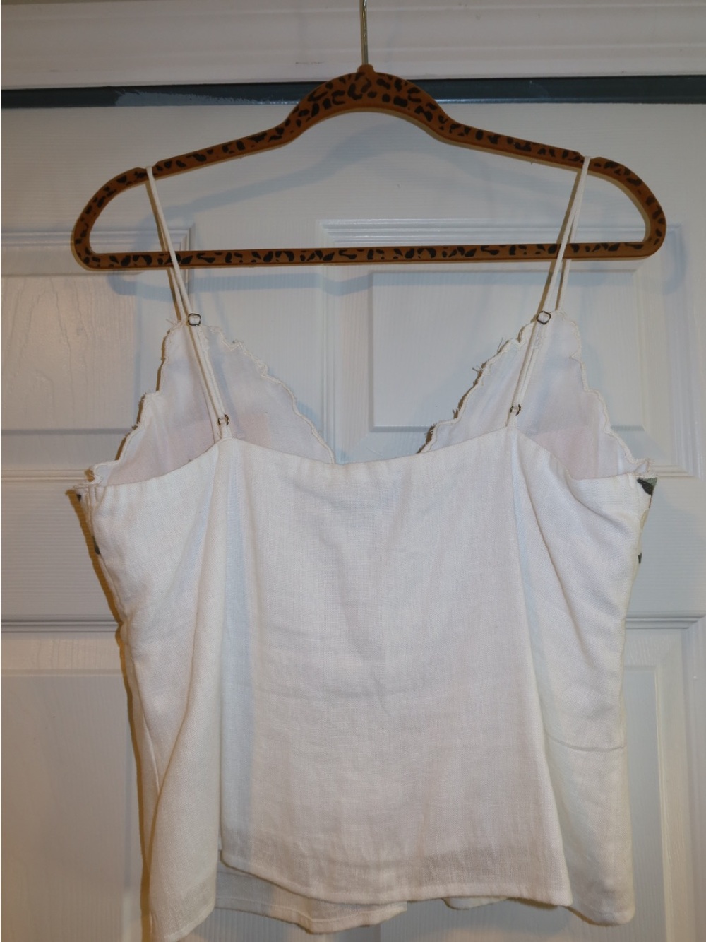 Abercrombie & Fitch White Linen Cami with Blue and Brown Floral Embroidery - Picture 4 of 4